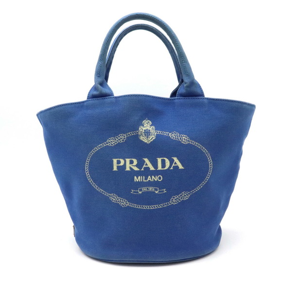 Prada Light Peonia Tote Bag Canapa Blue - Picture 1 of 9